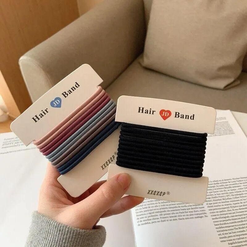 Hair Accessories High Elastic Two-Color Cross Hair Rope Rubber Band Hair Ring - Morandi — image 3