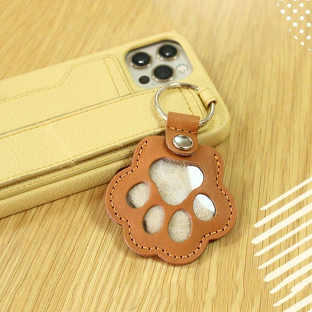 Pet Hair Storage Bag 3pcs Leather Cat Paw Keychain Portable Pet Hair Memorial Keepsake Keyring for Pet Commemorative โ image 6
