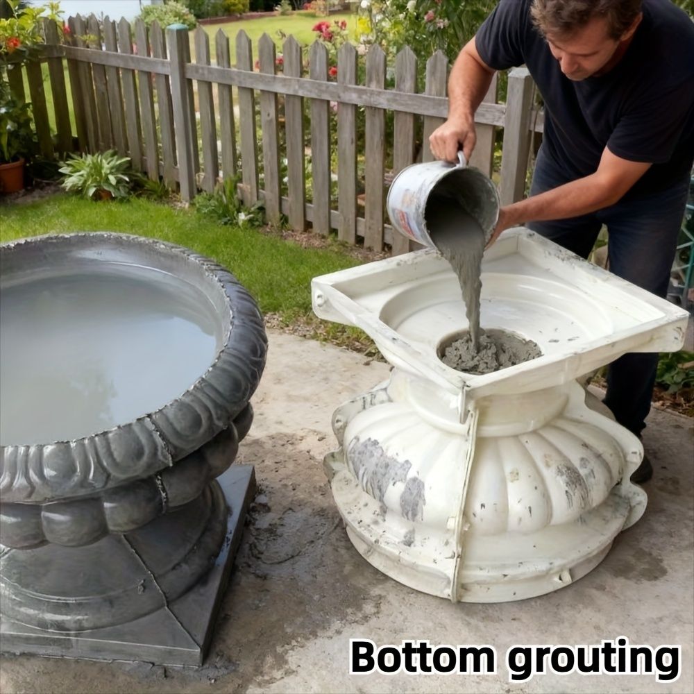 1pc Circular Large-Diameter Cement Flowerpot Mold, Bottom Grouted Thickened Plastic Concrete Mold for DIY Potted Plants 25 Round — image 2