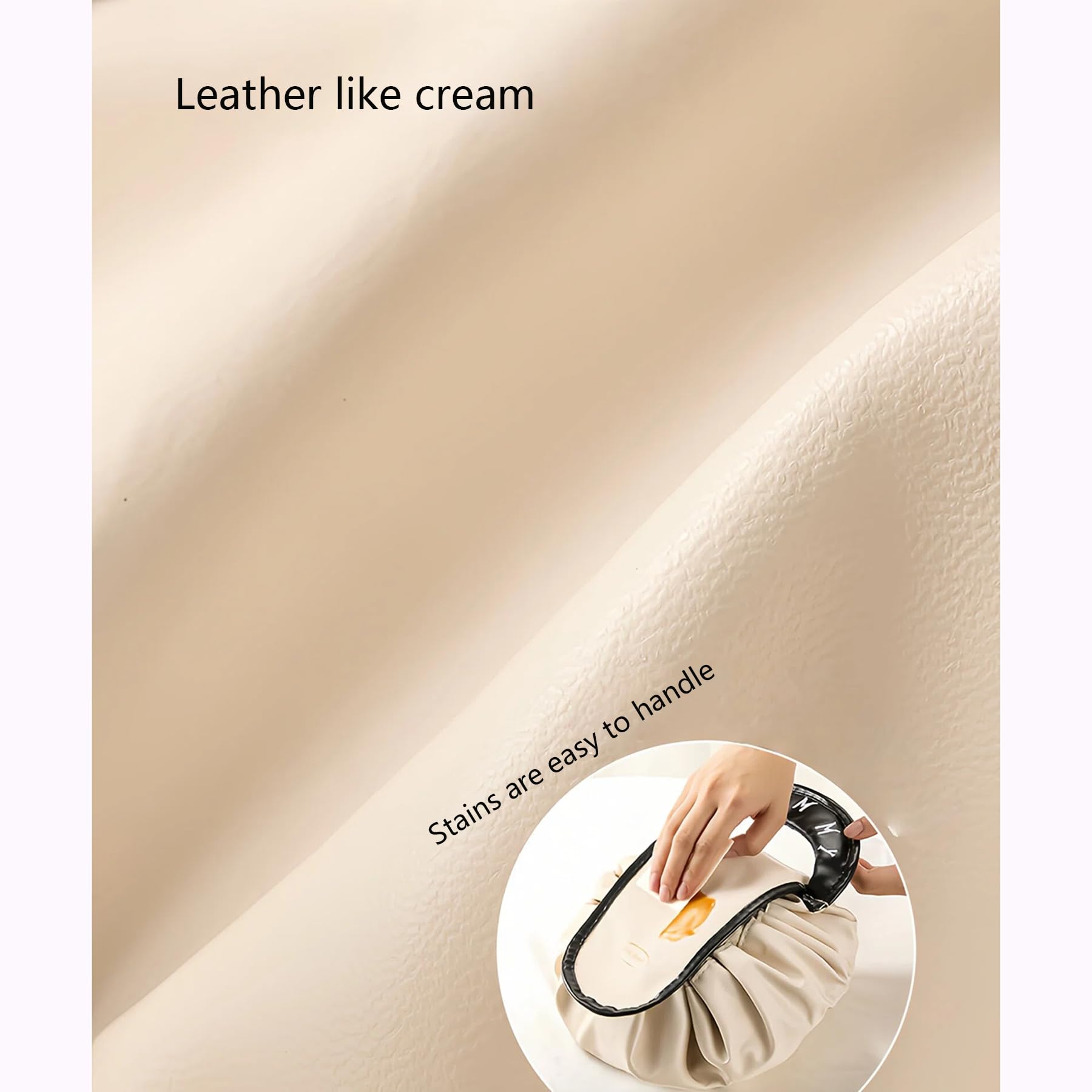 Foldable Toiletry Bag, Water-Resistant PU Leather Cosmetic Organiser with Zipped Compartments for Makeup, Skincare and Travel, s, Beige โ image 3