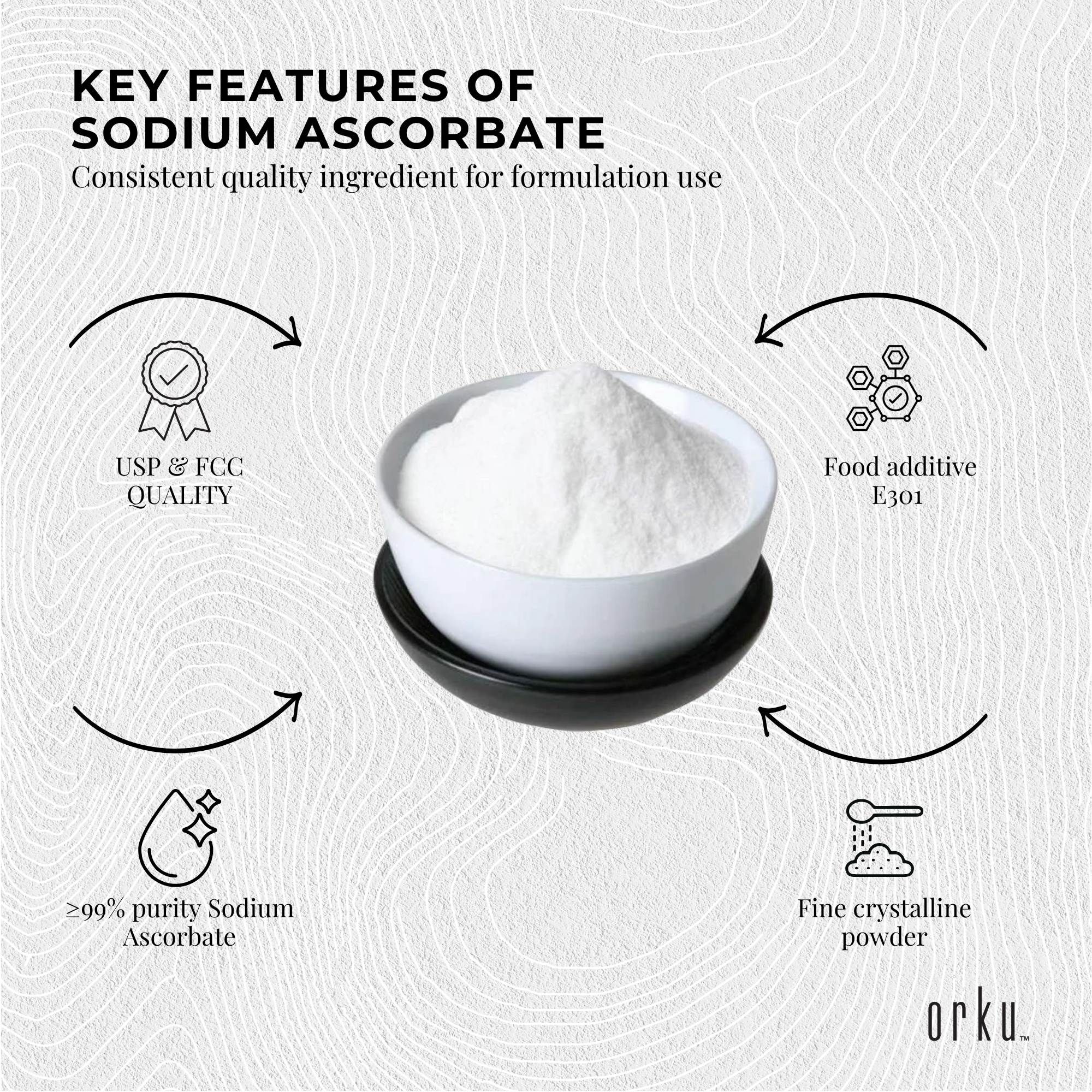Orku 5kg Sodium Ascorbate - High Purity Soluble Crystalline Powder Ingredient — image 6