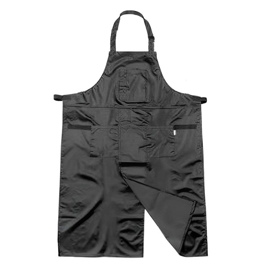Pottery Split-Leg Make Ceramic Apron, Long Split-Leg Artist Painting Apron with Pockets for Men and Women(black)