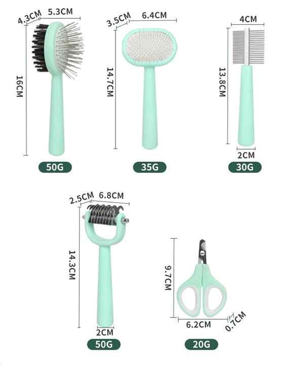 Blue Complete 5-in-1 Pet Grooming Care Kit - Professional Deshedding Brushes, Combs & Nail Clippers Set for Dogs & Cats โ image 3