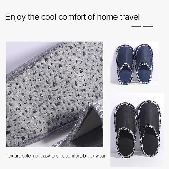 House Slippers - 6 pairs - 3 sizes - Guest Slippers - House Slipper Set - Fleece Wool - Non-slip - Disposable Slippers - Washable - Spa Slippers - Suitable for — image 4