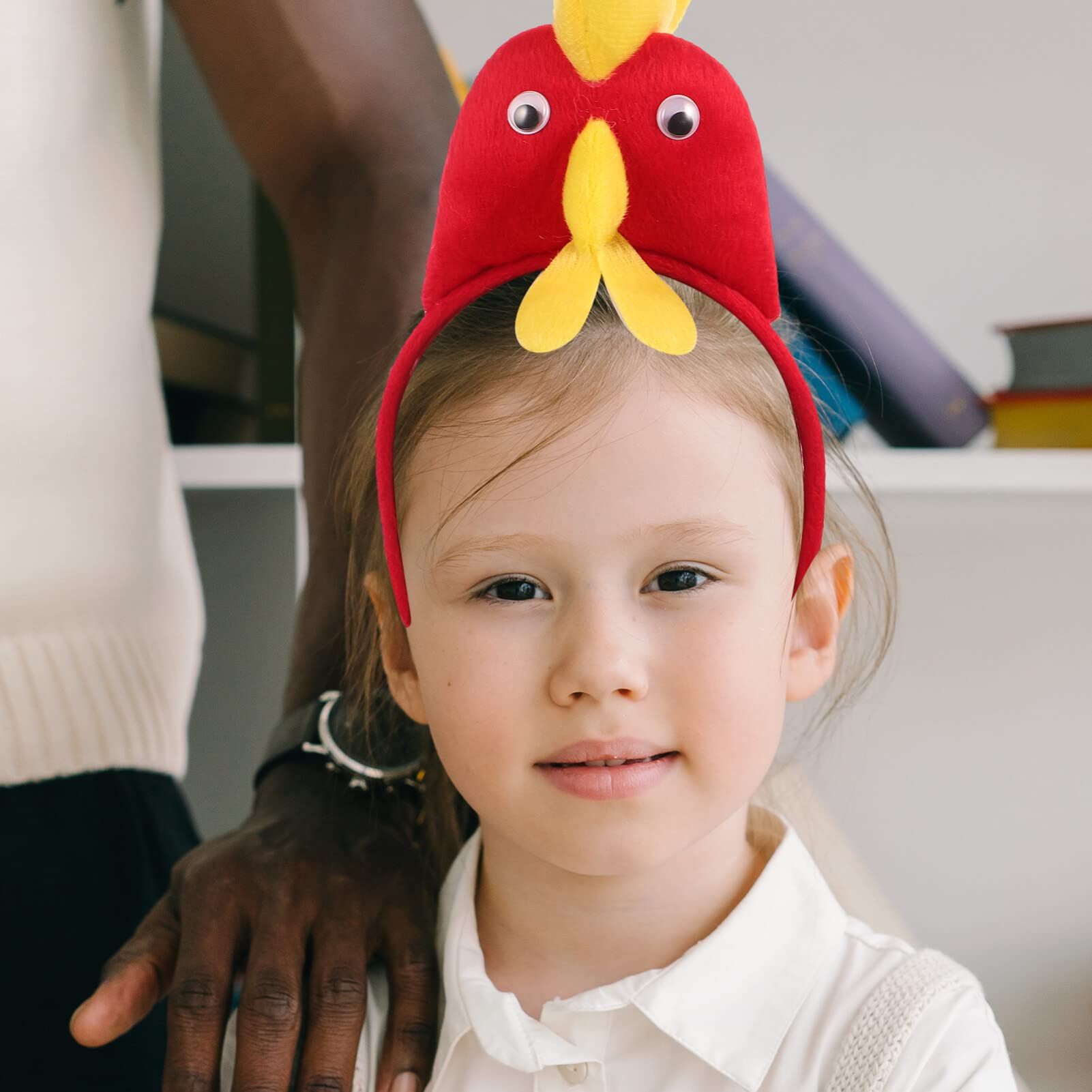 Halloween Decor Chicken Headband Rooster Hat Headband Animals Ears Headband Plush Animal Headbands Ear Horn Hair Hoop — image 5