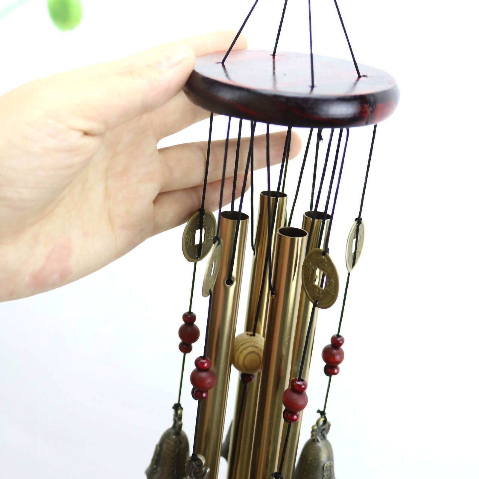 Metal Wooden Bell Wind Chimes Wall Hanging Home Decorative Pendants for Door Balcony G 19A — image 2