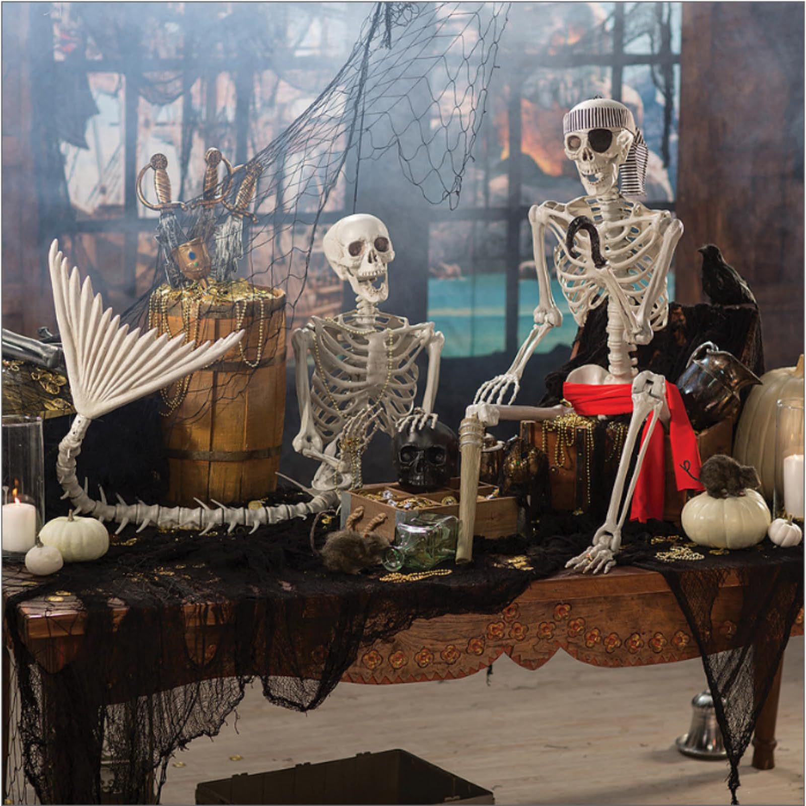 Halloween 31.5 inch Poseable Mermaid Skeleton Prop Haunted Decor — image 3