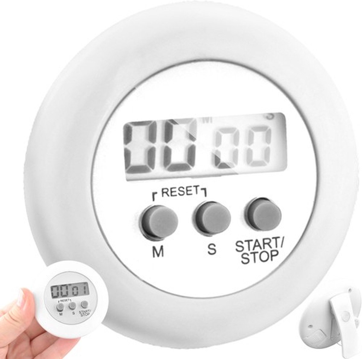 Digital Kitchen Timer | Kitchen Timer with Magnet | Kitchen Timer | Egg Timer | White