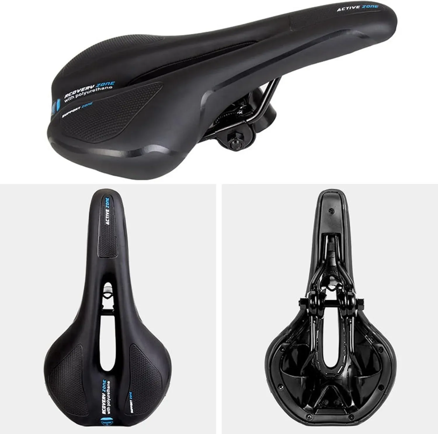 MTB Saddle Hollow Comfort Bicycle Seat Universal Cushion Soft Riding Saddle - Red — image 6