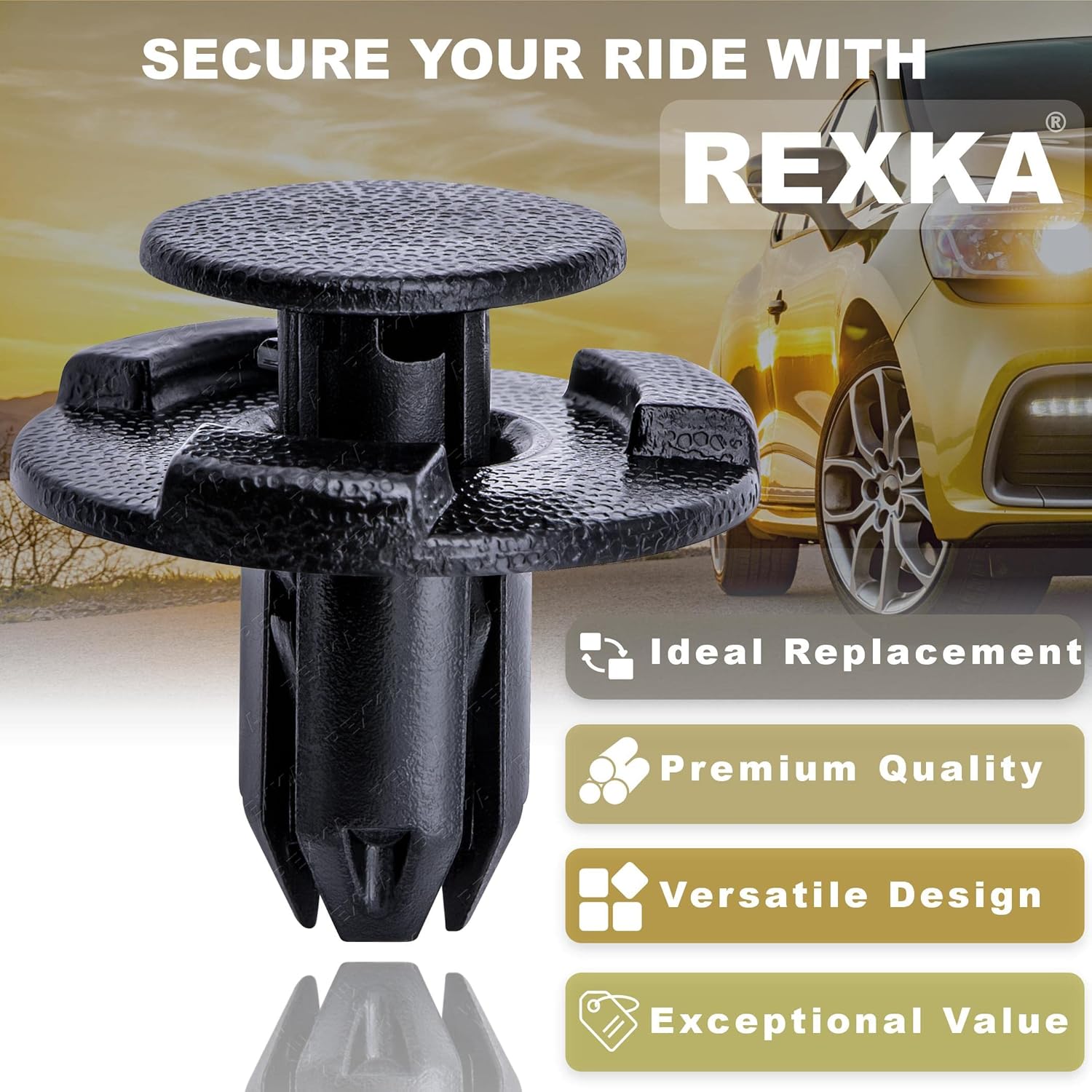 Rexka 20pcs Fender Liner Cowl Grille Bumper Under Cover Clip Push-Type Retainer Compatible with Nissan Infiniti 01553-05933 01553-05323 370Z 350Z Altima GT-R — image 4