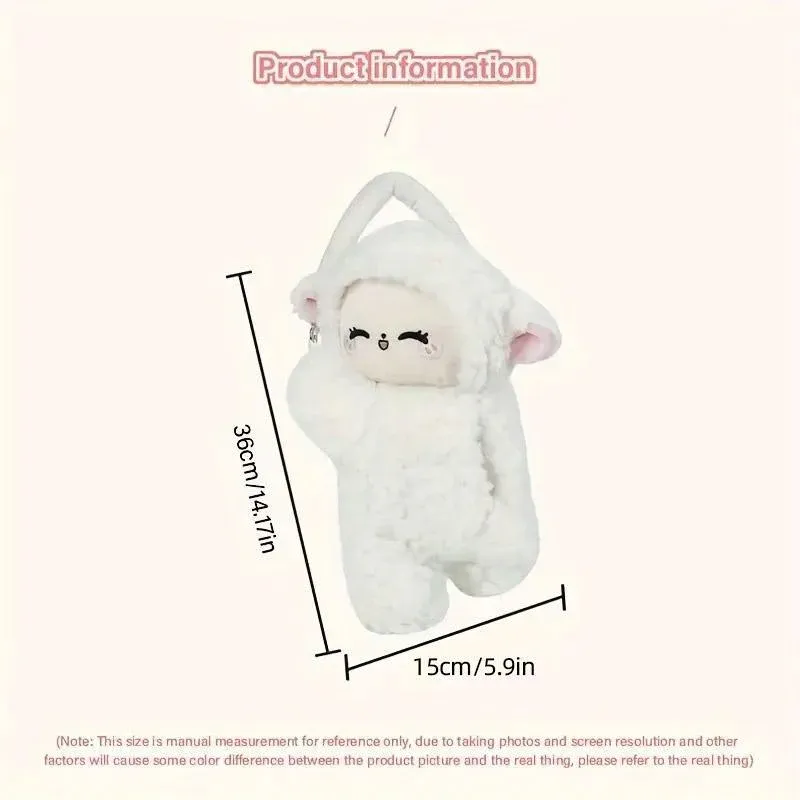Car Tissue Box Multifunctional Hanging Drawer Box Cartoon Plush Sheep Design โ image 3