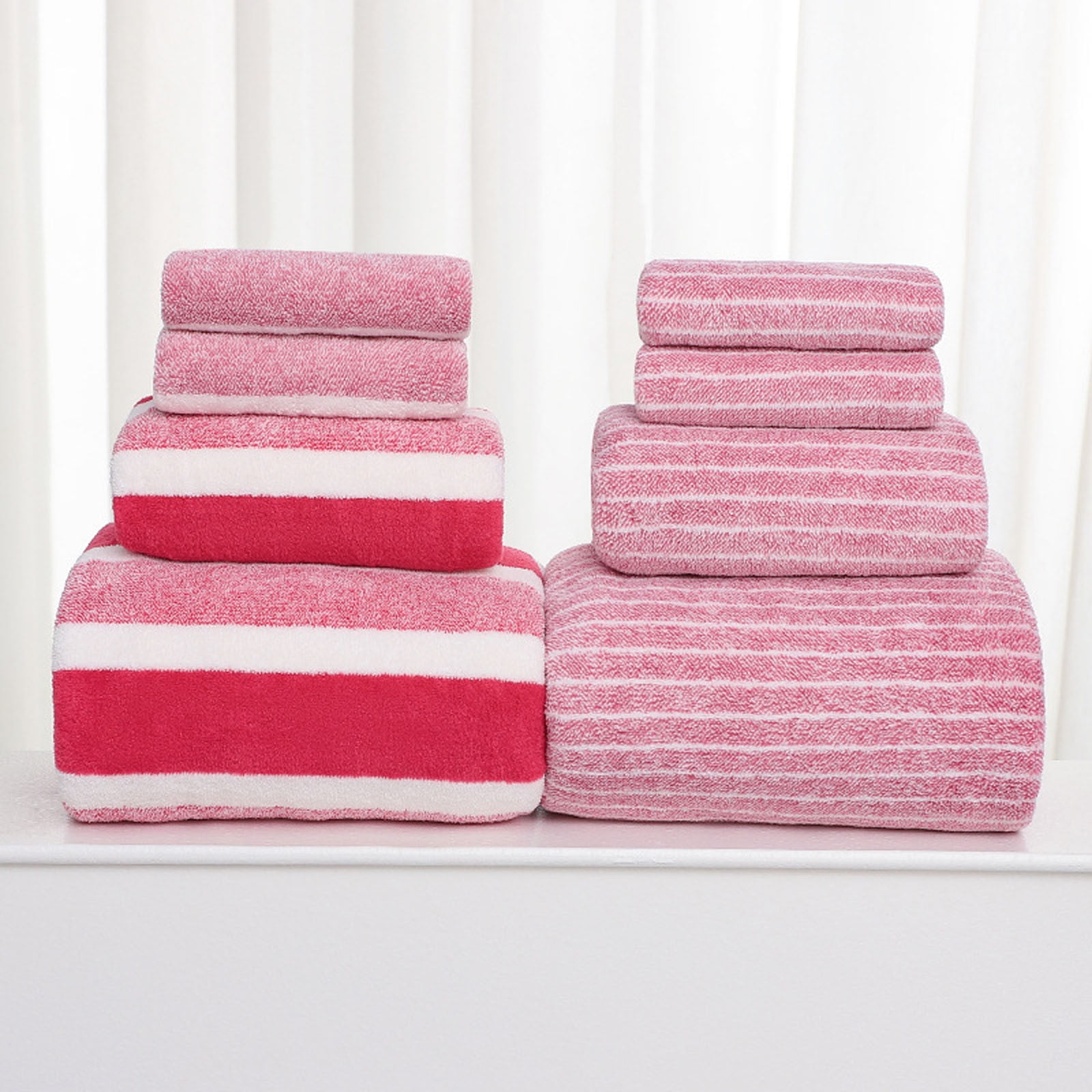 Clearance 8 Pack Plush Absorbent 100% Cotton Bath Towel Set, 2 Bath Towels 4 Hand Towels 2 Washcloths, Luxury 8 Piece Towel Set for Bathroom SPA Gym, Family