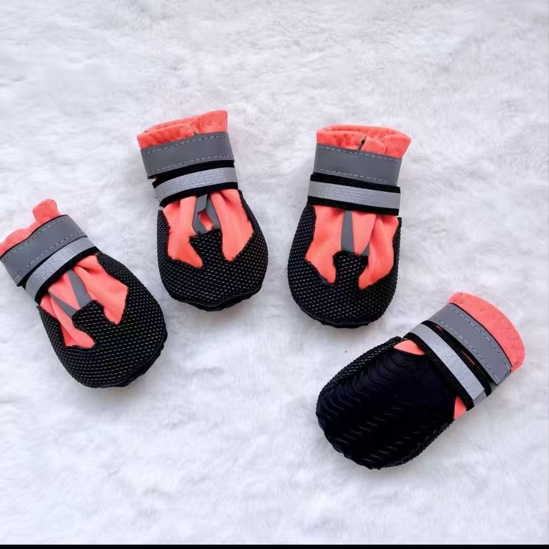 Breathable Dog Boots for Medium Large Dogs,Non-Slip Dog Shoes for Summer Hot Pavement,Lightweight Paw Protector Dog Booties for Outdoor & Indoor Hardwood