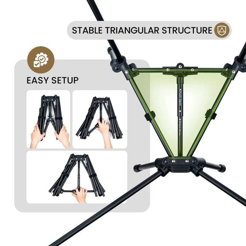 Portable High-Back Camping Chair Khaki — image 3
