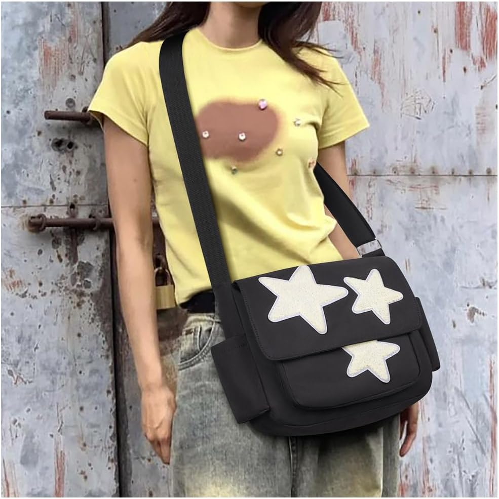 Cute Messenger Bag, Aesthetic Crossbody Bag, Y2K Star Grunge Bag Emo Shoulder Tote Purse for Women โ image 6