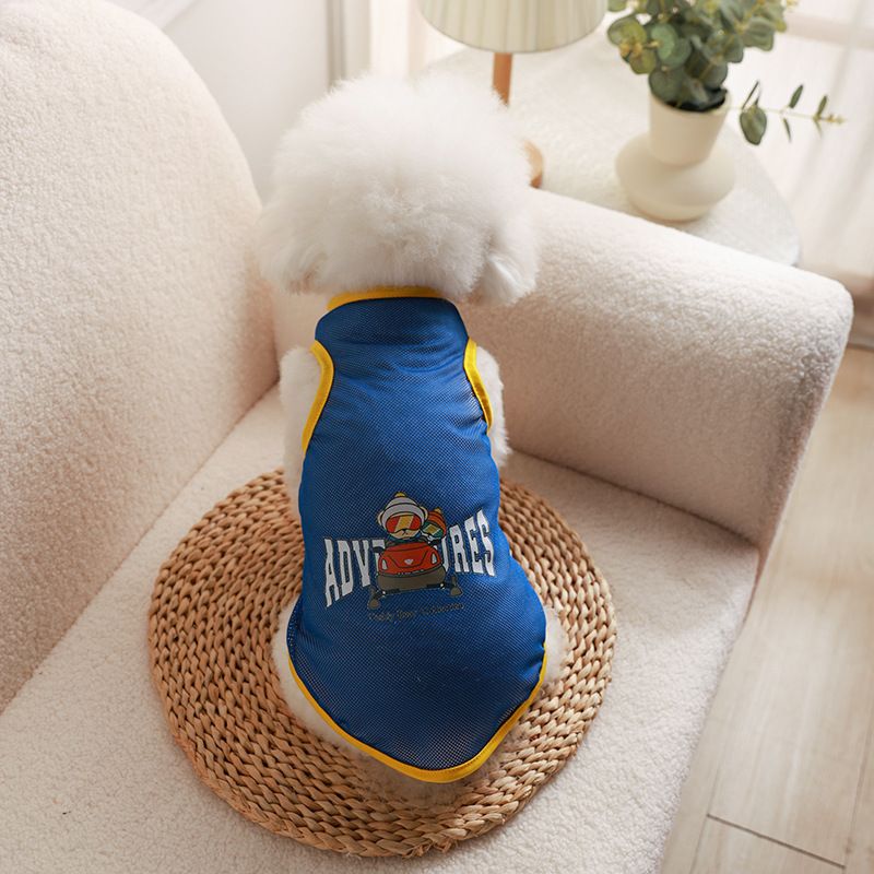 Pet Mesh Vest Polyester Trendy Cartoon Style Mesh vest-alien XL