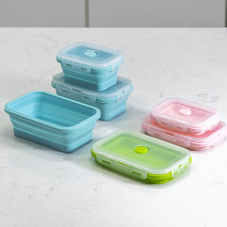 Green Collapsible Silicone Bento Box Set - 4-Piece Food-Grade Microwave & Freezer Safe Lunch Box Set โ image 2