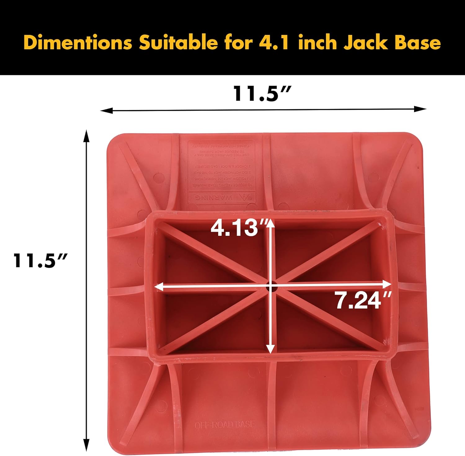 11.5" x 11.5" Off-Road Hi-Lift Jack Base and Stabilizer - Keep Jacks from Sinking with Heavy-Duty Plastic Jack Stand Base for Lifting Jacks and Farm Jacks with — image 2