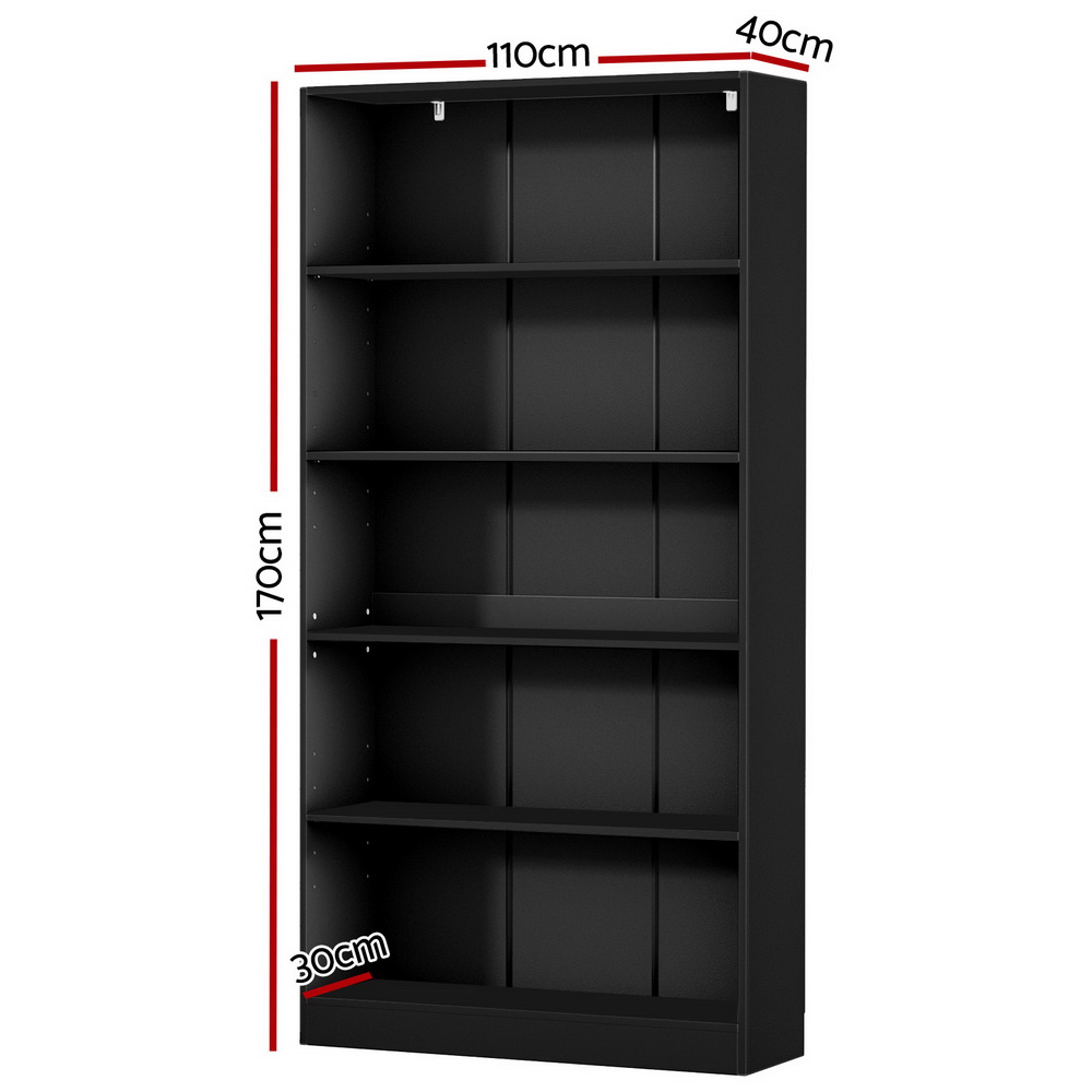 Artiss Bookshelf 5 Tiers ANTON Black โ image 4