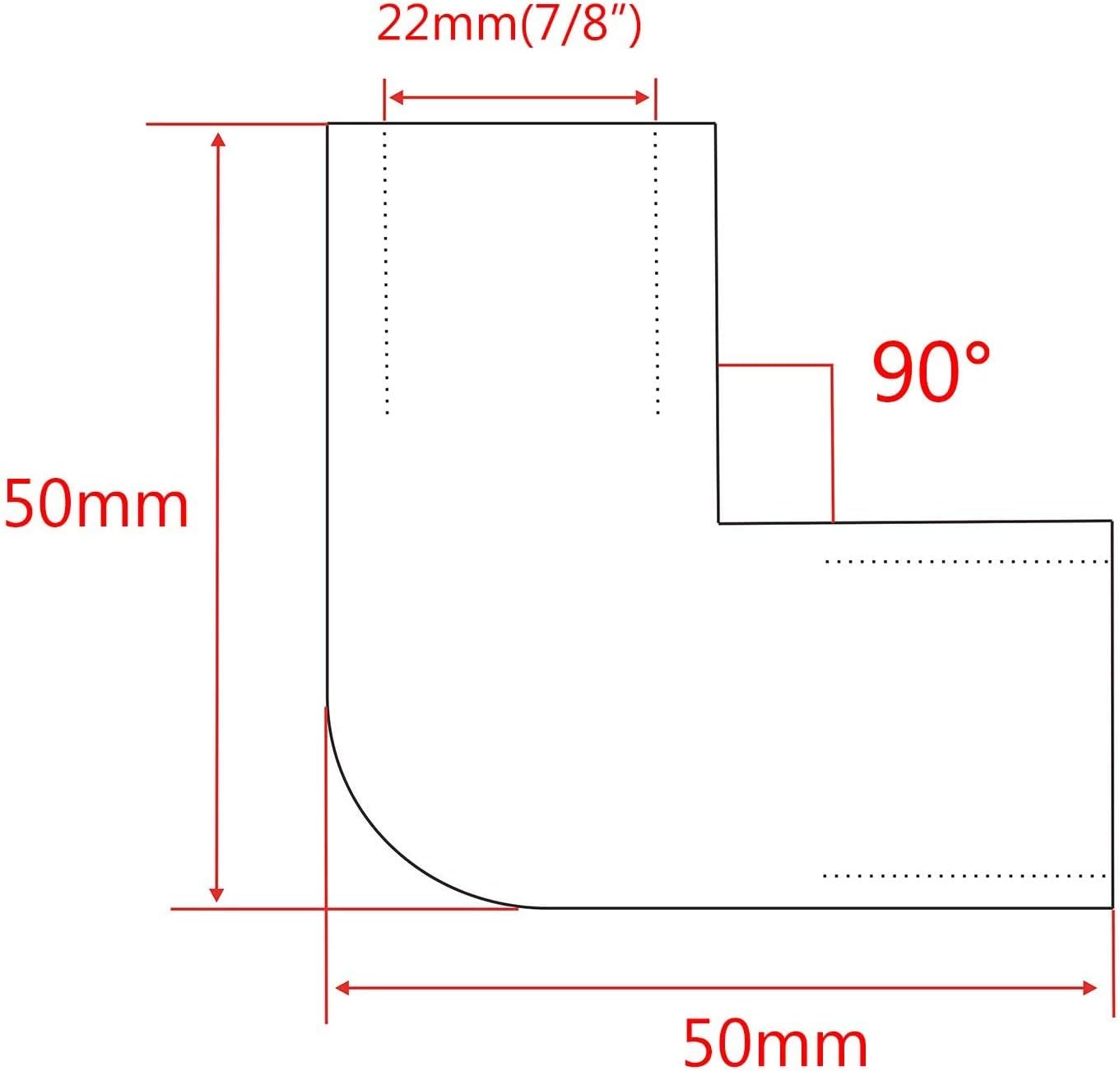 Heavy Dudy Marine Grade 316 Steel Stainless 2 Way Boat Hand Rail Fitting 90 Degree Elbow for 7/8" O.D. Tube Hardware — image 3