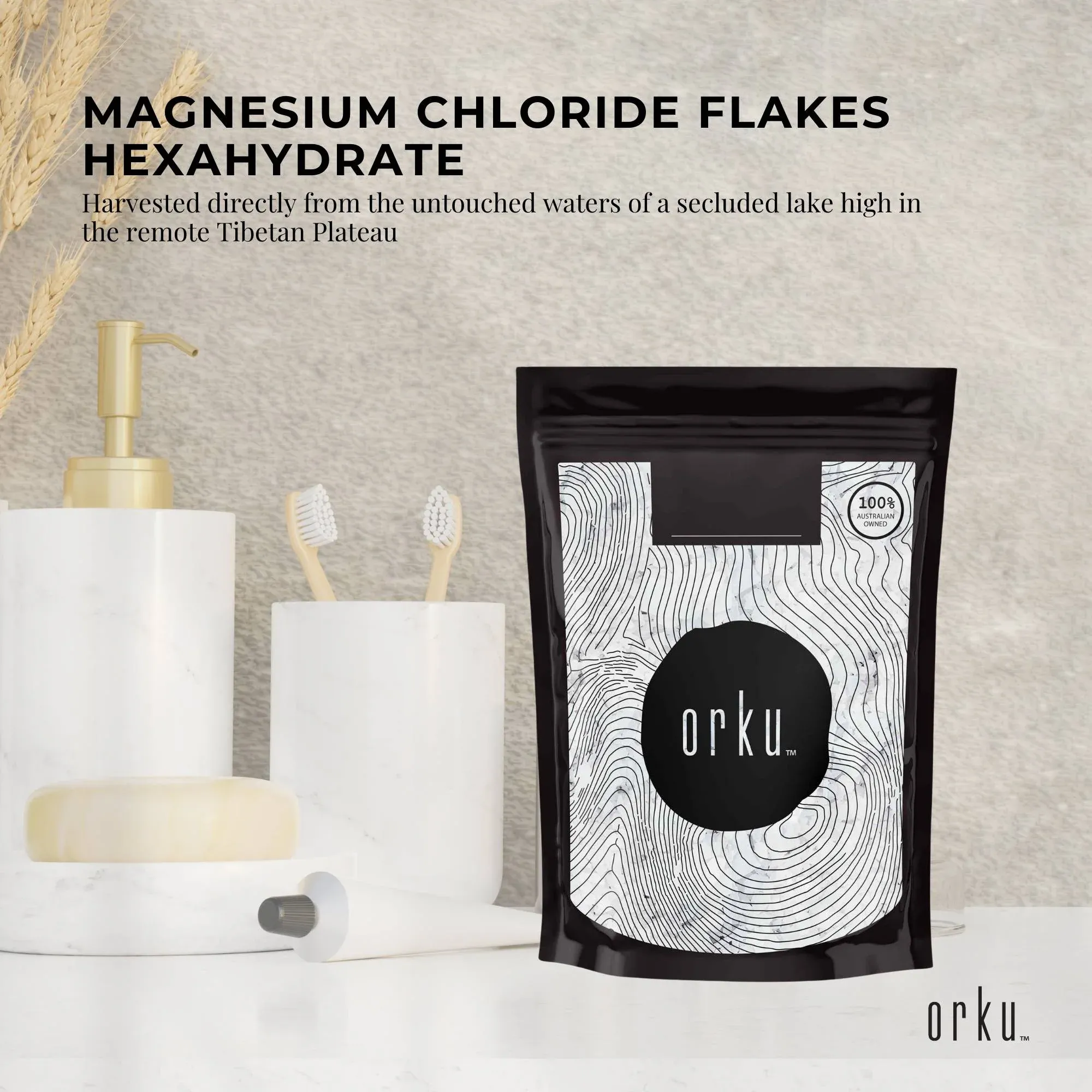Orku 1Kg Magnesium Chloride Flakes Hexahydrate - FCC USP Spec Bath Salts โ image 2