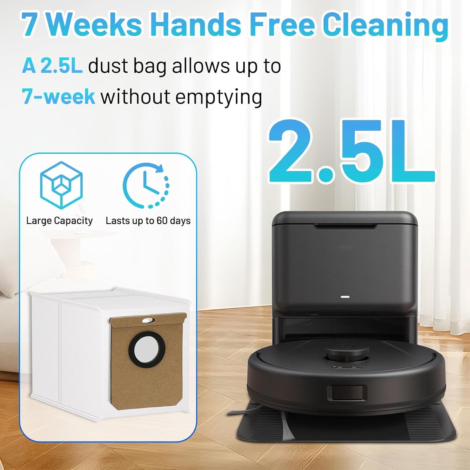 16 Pack L60 SES Replacement Vacuum Dust Bags Compatible with Eufy L60/L50 Series Robot Vacuum with Self Empty Station, 2.5L Replacement Bags for Eufy L60 Robot โ image 5