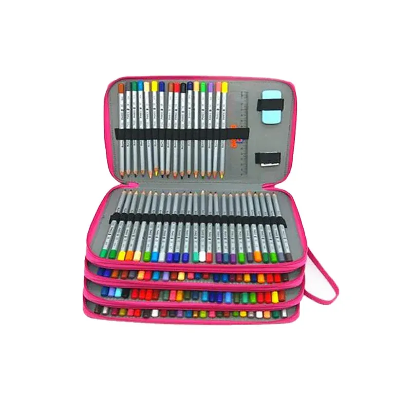 168 Slots Large Capacity Pencil Case Foldable Pen Bag Make Up Storage Organizer - Purple โ image 6