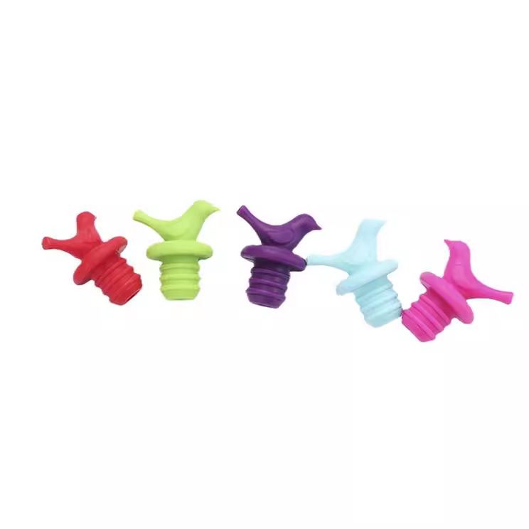 8pc Little Bird Wine Bottle Stopper, Silicone Stoppers, Reusable, Leak Proof, Cute, Fun, Decorative, Multipack โ image 5