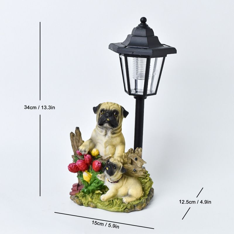 Resin Hummingbird Solar Lamp Outdoor Garden Sculpture Couple Hummingbird - Multi-color - Size 14 — image 3