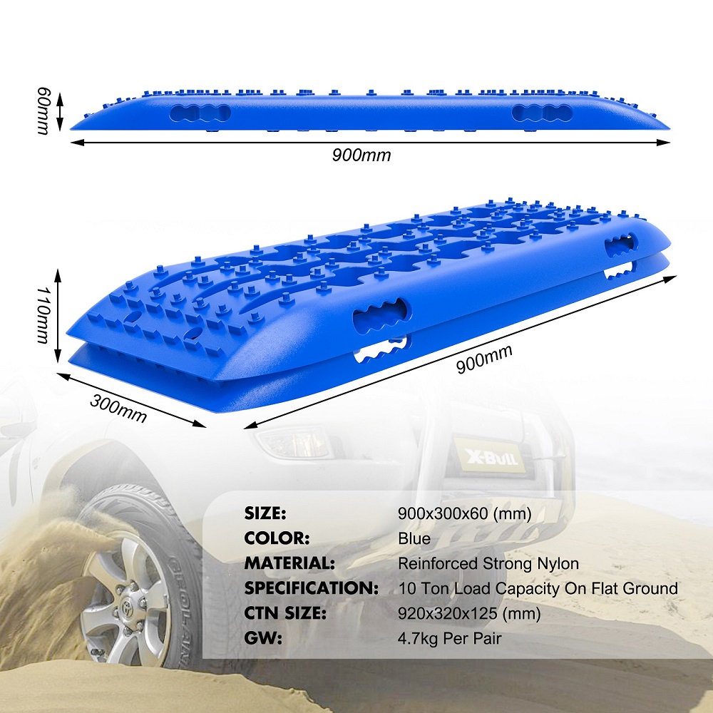 X-BULL 4X4 Recovery tracks 10T 2 Pairs/ Sand tracks/ Mud tracks/ Mounting Bolts Pins Gen 2.0 -Blue โ image 3