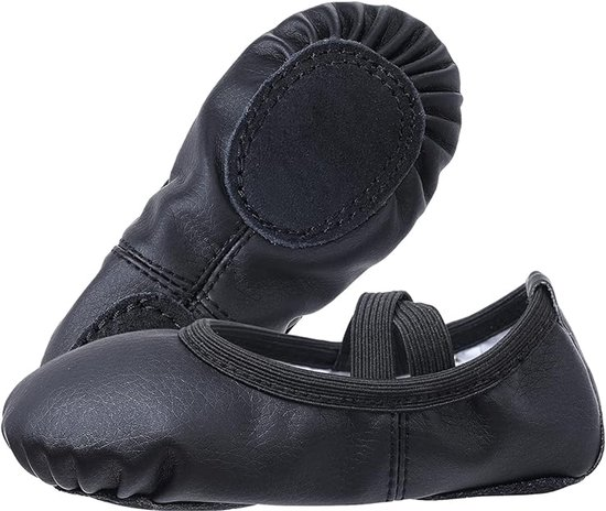 Women's Ballet Shoes – Ballet Shoes for Girls – Black – Soft PU Leather Dance Shoes with Non-Slip Sole – Suitable for Ballet, Yoga & Home Use – For — image 4
