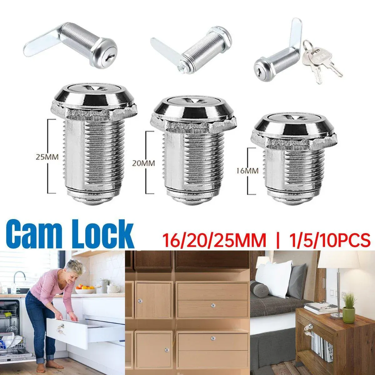 1/5/10pcs File Cabinet Drawer Milk Box Swivel Lock Small Round Security Lock - 25mm-5PCS โ image 2