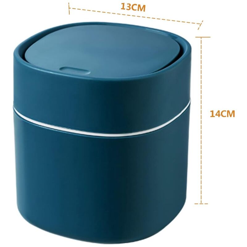 Tabletop Trash Can With Lid, Mini Plastic Trash Can, Small Tabletop Trash Can For Bedrooms, Dining ROoms, Bathrooms — image 2