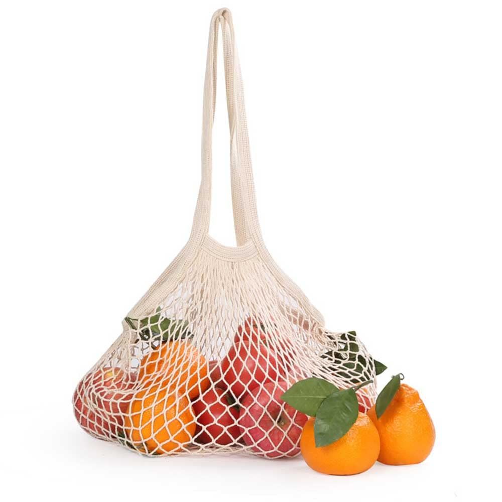 Reusable Net String Shopping Bags Cotton Mesh Produce Bags with Handles Net Bags for Shopper Produce Storage Beach