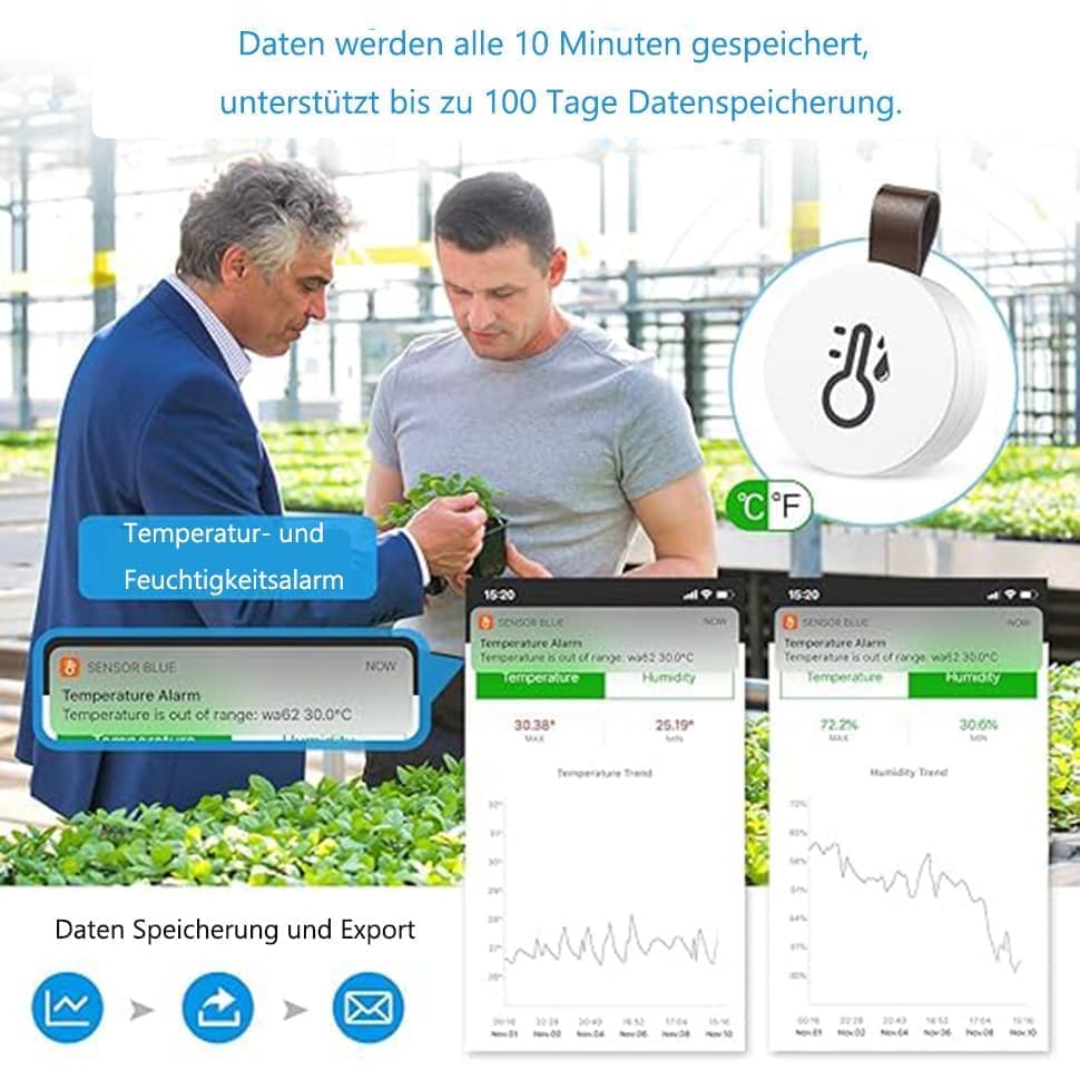 Wireless Bluetooth Thermometer Hygrometer with App Data Storage and Display — image 4
