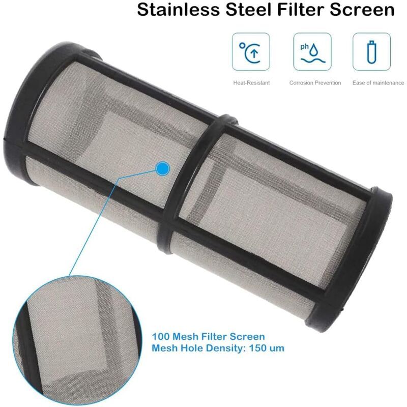 Water Pump Inline Filter with 100 Mesh Stainless Steel Strainer for Garden Watering, 0.75 Inch — image 3