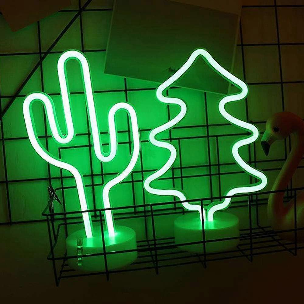 Cactus Neon Sign Night Light Lamp With Holder Base Decorative Marquee Signs Light Battery Operated Wall Decoration โ image 5