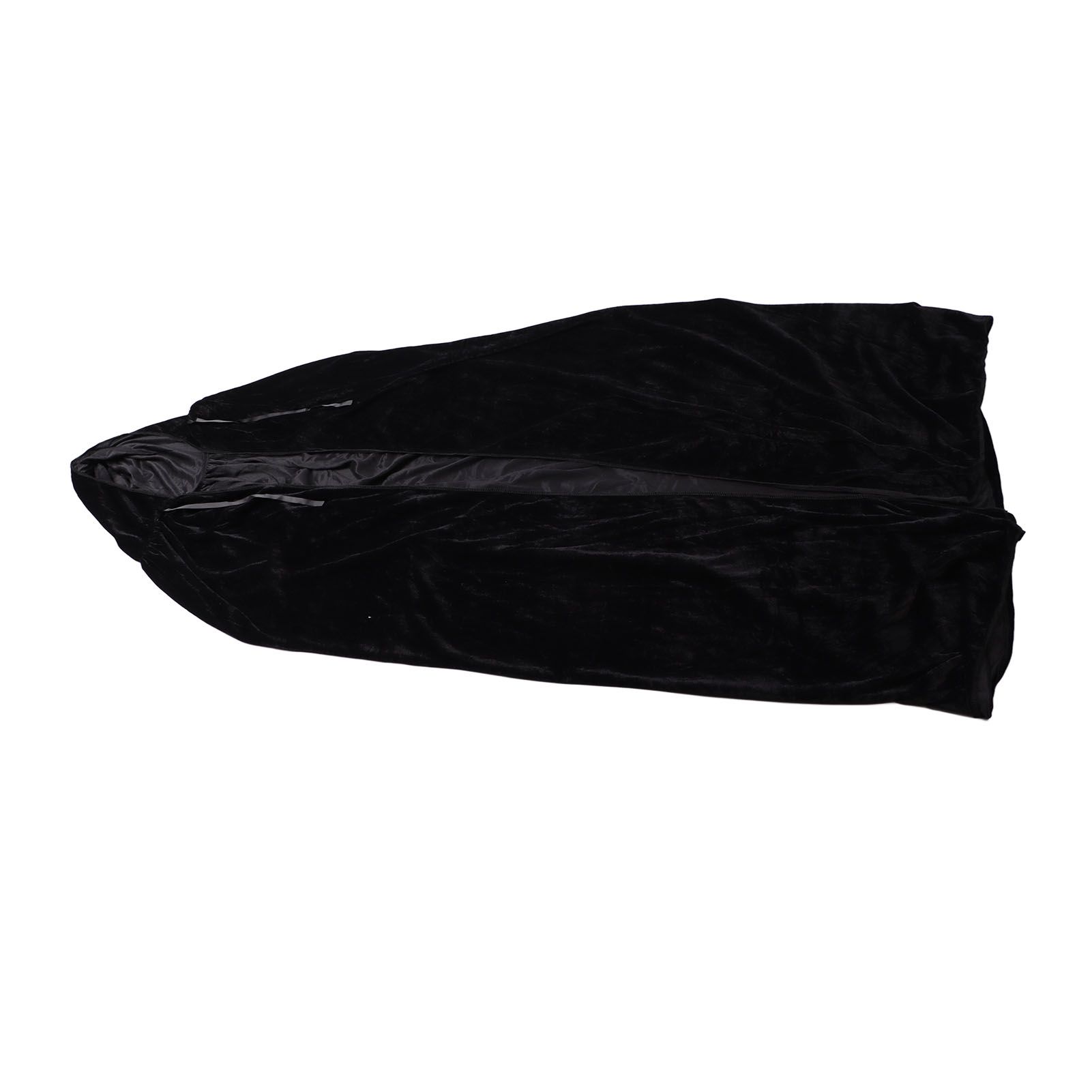 Hooded Cloak Large Witch Cape Black Velvet Comfortable to Wear Soft Touch Costume Cloak for Party Cosplay Roleplay — image 3