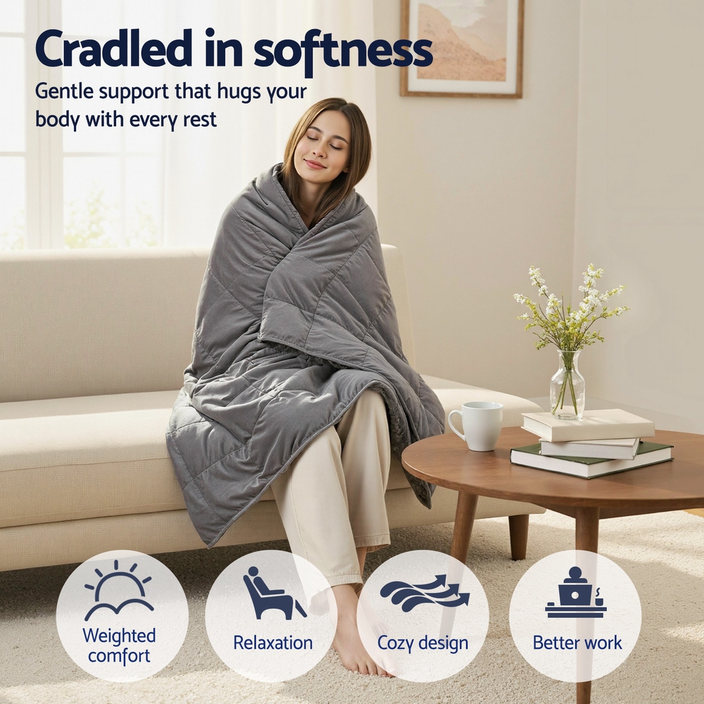 Giselle 5.5KG Weighted Blanket Adults Kid Anti Anxiety Gravity Blankets Sherpa Fleece — image 4