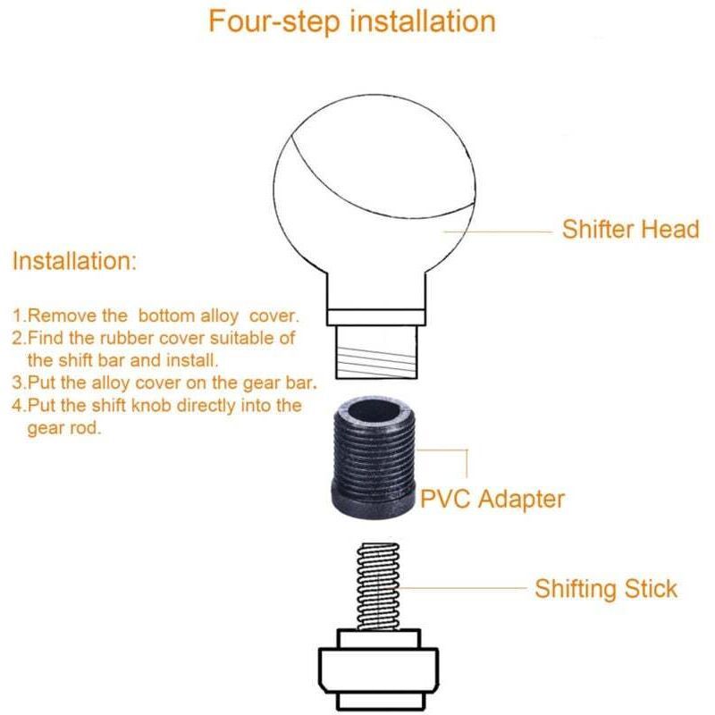 Aluminum Car Gear Shift Knob, Universal Long Handle Manual Gear Shifter Lever with 3 Thread Adapters M8 M10 M12, by DEBUNS, Black Color — image 5