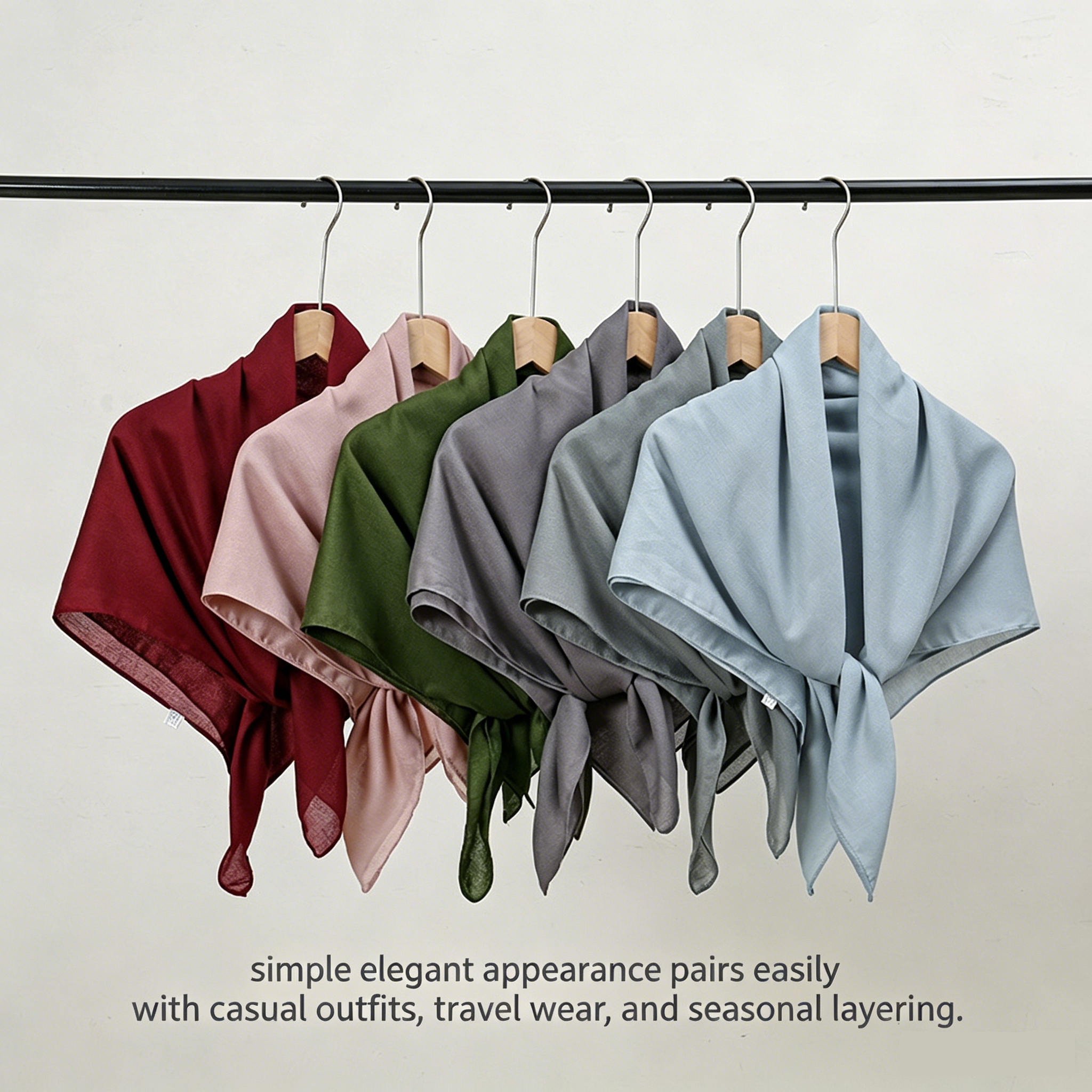 Grey 90 x 90cm Women Solid Colour Square Scarf - Lightweight Polyester Head Scarf and Shawl Wrap, Soft Casual Neck Scarf for Travel, Hair Styling and Everyday โ image 4