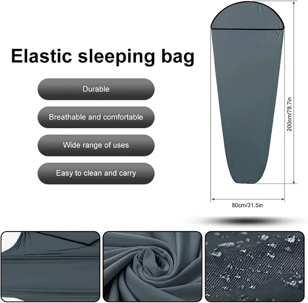 Sleeping Bag - Summer Sleeping Bag - Thin Sleeping Bag - Travel Sheet - Inner Sleeping Bag - Lightweight - 1 Person - for Travel, Hotels & Hostels
