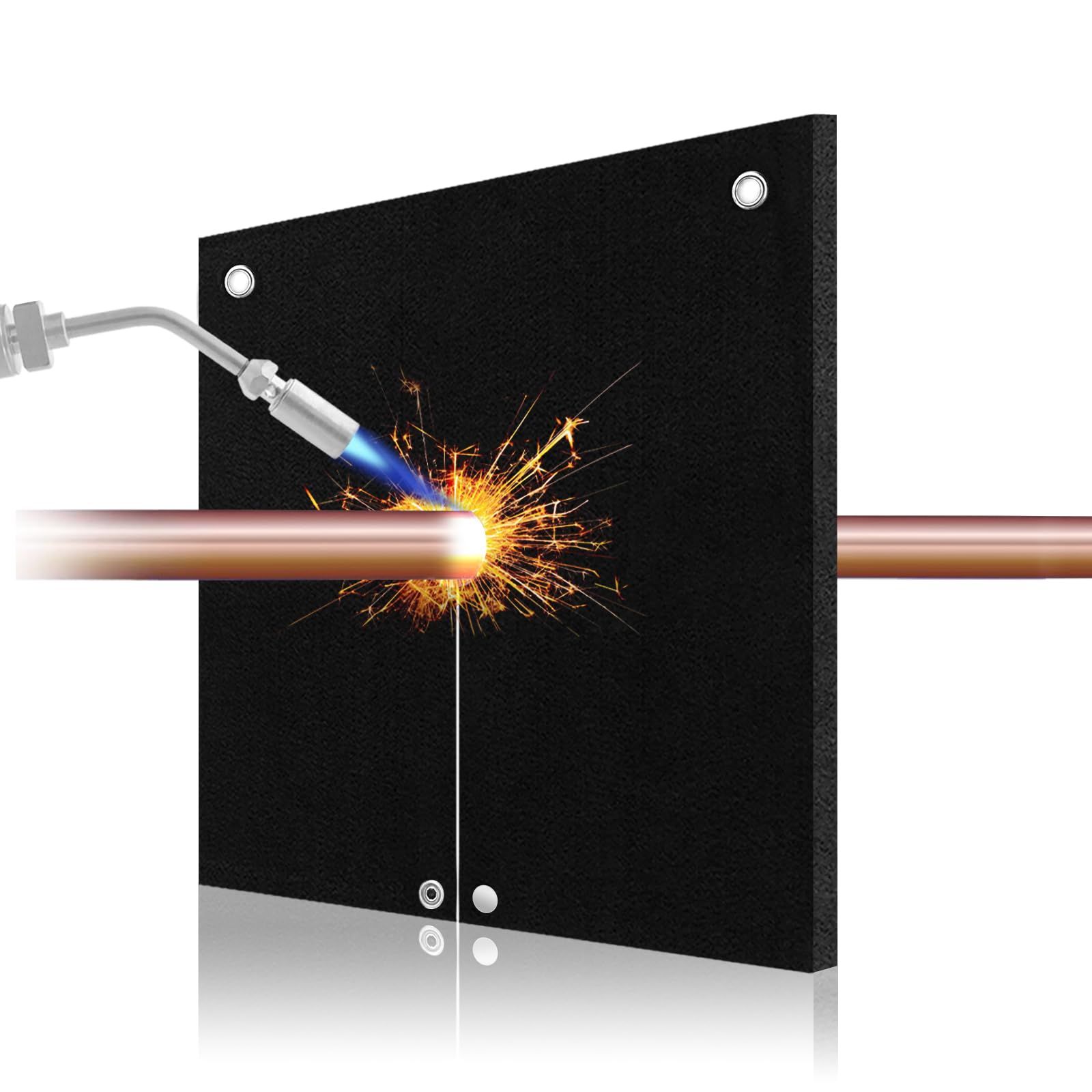 Welding Blanket Fireproof 2 Pack, Carbon Felt Flame Resistant up to 1800℉, Soldering Flame Retardant Protective Mat, Brazing Heat Shield for Torch, Plumbing — image 2