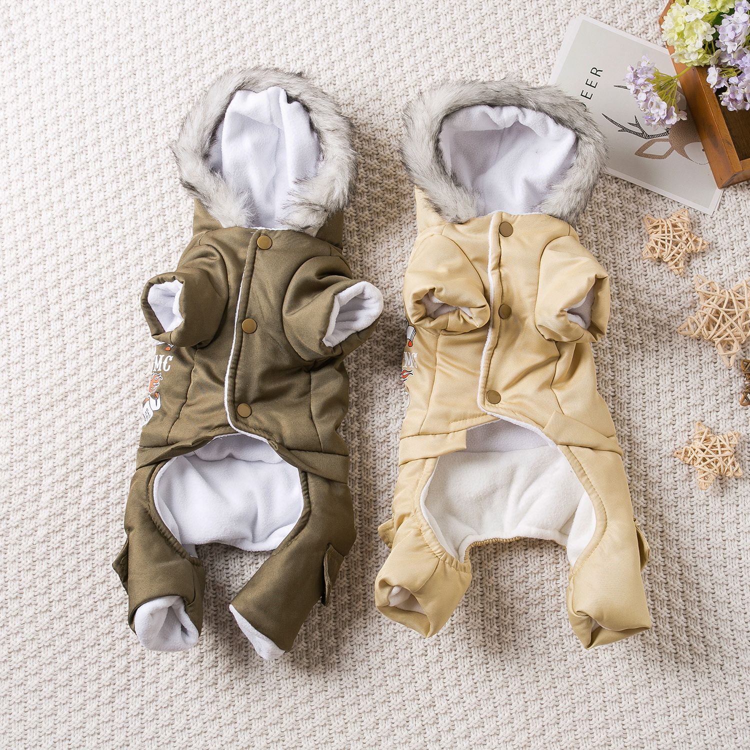 Qi Pet Dog Clothes Thickened Four Legged Warm Locomotive hand khakis — image 3