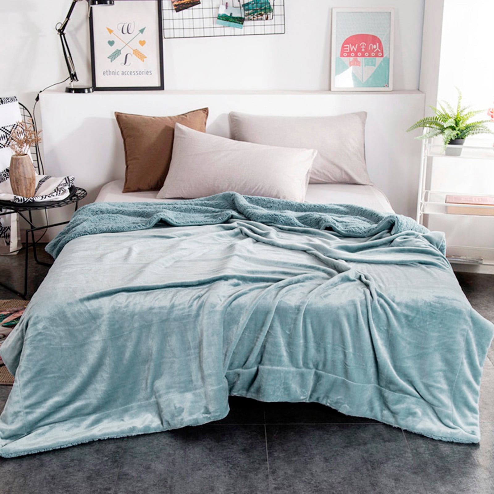 + 1X Blanket, End of Year Clearance: Womens Blankets and Throws, Eveluo Thickened Flannel Lamb Wool Composite Blanket Double Blanket Leisure Blanket Gift — image 3