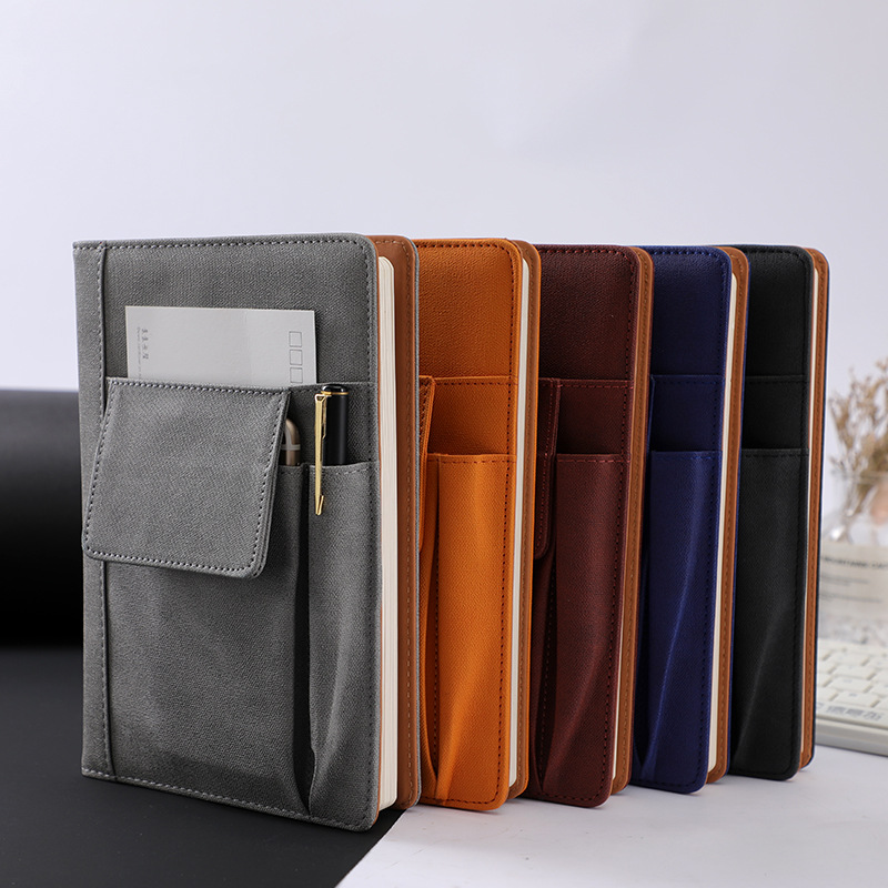 Black A5 Multi-Functional PU Leather Notebook with Pockets - Office Planner and Journal โ image 4