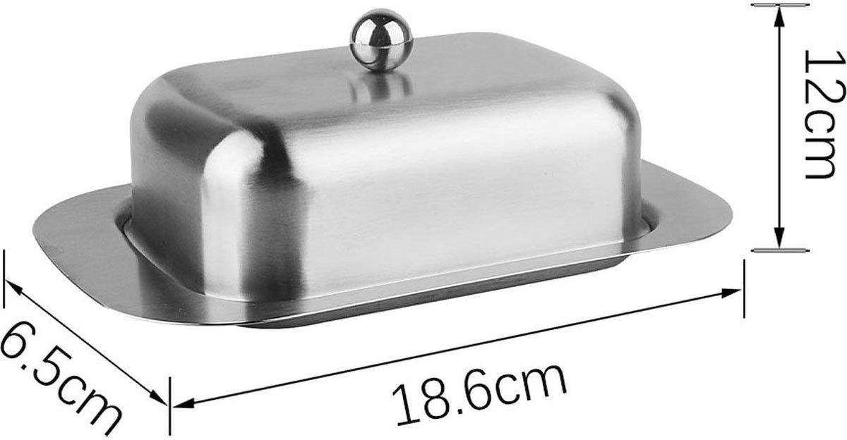 Butter Dish With Lid - Stainless Steel - Small Butter Dish Freshness Container - Butter Holder - Butter Dish - Storage Box For Butter - Butter Clock - Butter — image 5