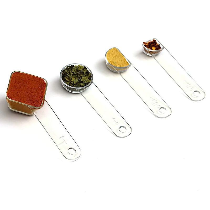Visual Measuring Spoons - Easy Read, Award-Winning Design, made Clear, Shatterproof - Stackable Kitchen Tools for Cooking
