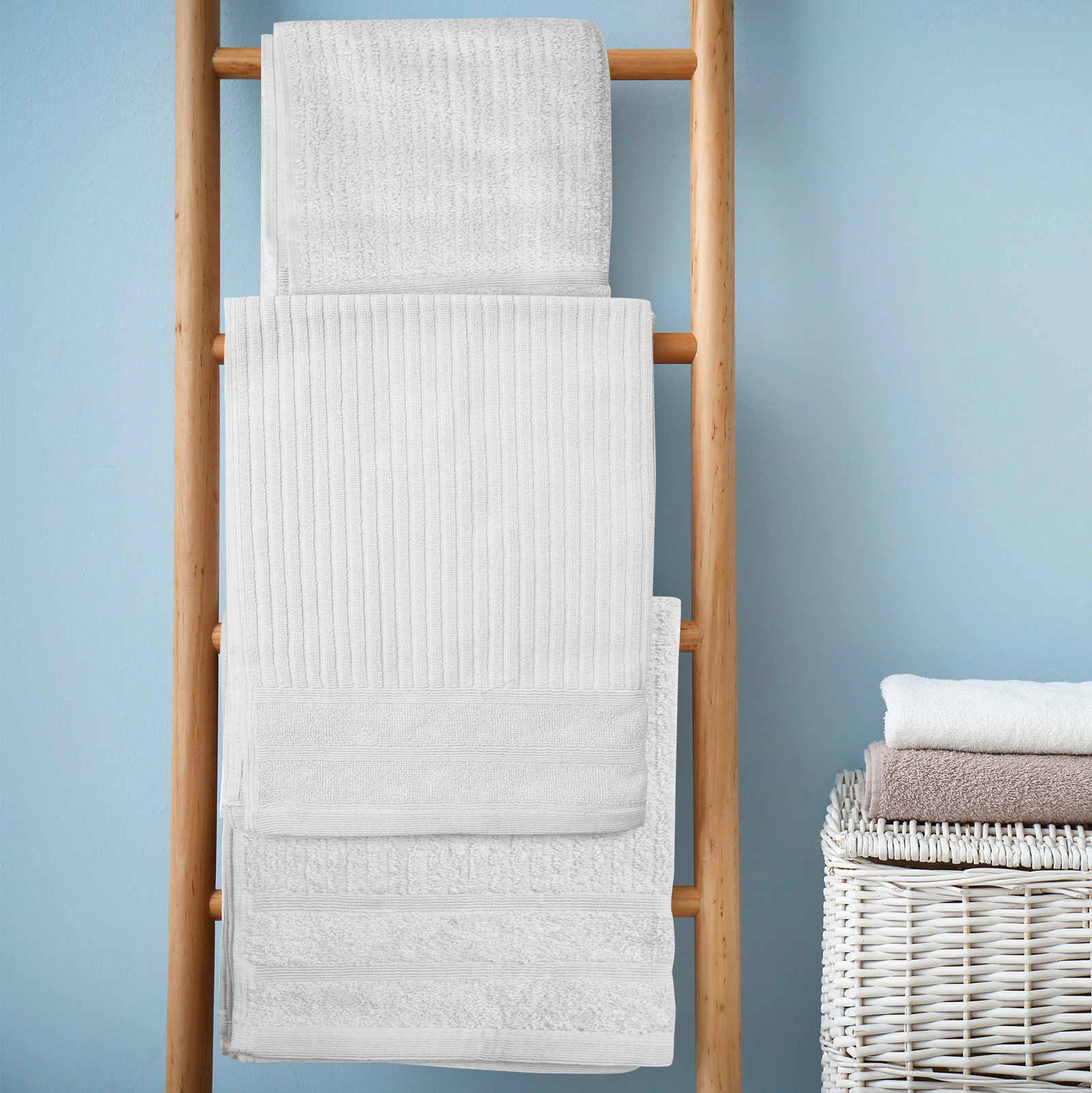 Royal Comfort Eden Egyptian Cotton 600GSM 8 Piece Luxury Bath Towels Set - White โ image 3