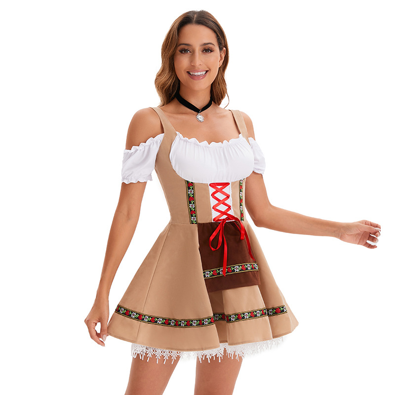 Oktoberfest Costume Carnival Party Beer Costume Girl Dress Set 31643 brown S//M